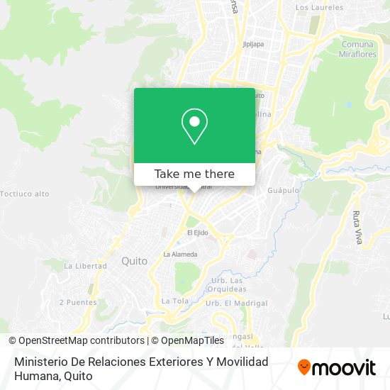 Mapa de Ministerio De Relaciones Exteriores Y Movilidad Humana