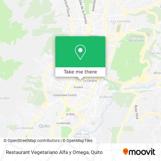 Mapa de Restaurant Vegetariano Alfa y Omega