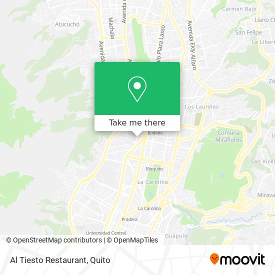 Al Tiesto Restaurant map