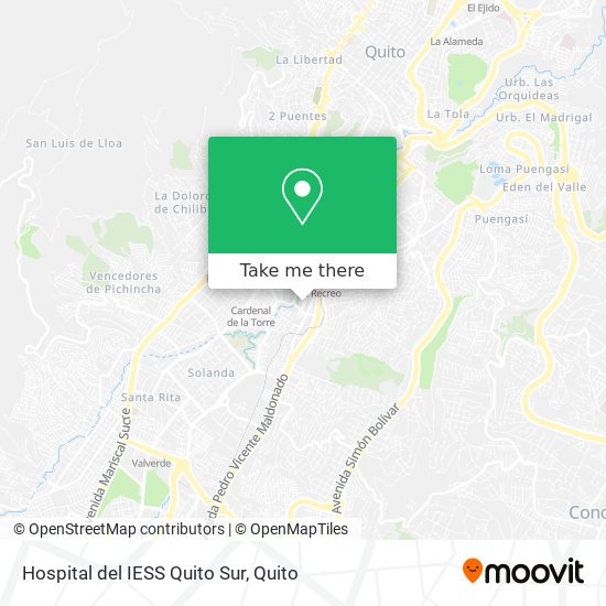 Mapa de Hospital del IESS Quito Sur