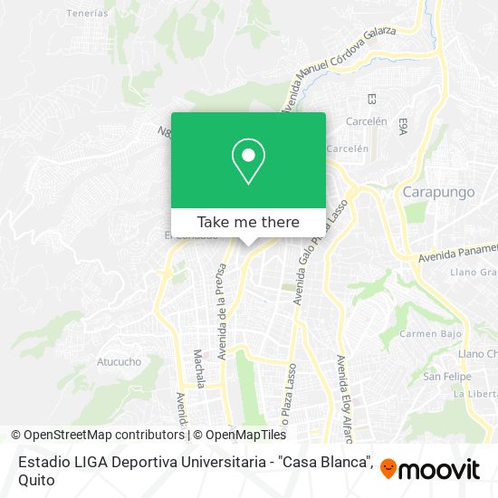 Mapa de Estadio LIGA Deportiva Universitaria - "Casa Blanca"
