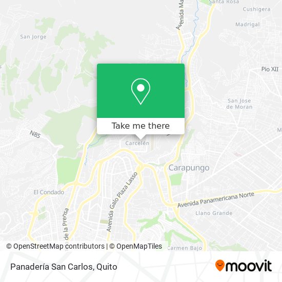 Mapa de Panadería San Carlos