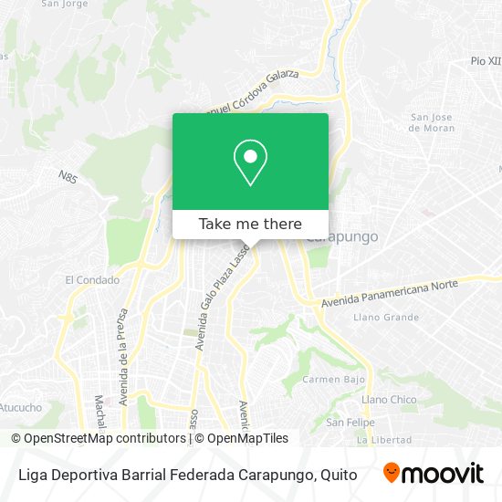 Mapa de Liga Deportiva Barrial Federada Carapungo