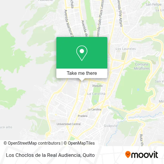 Los Choclos de la Real Audiencia map