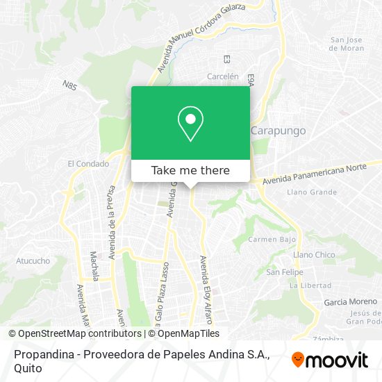 Mapa de Propandina - Proveedora de Papeles Andina S.A.