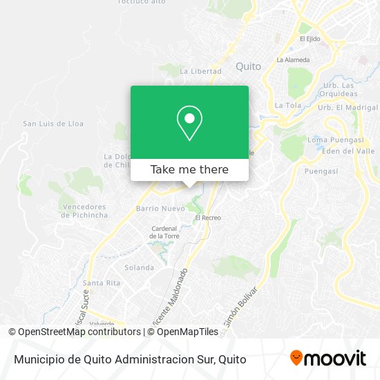Municipio de Quito Administracion Sur map