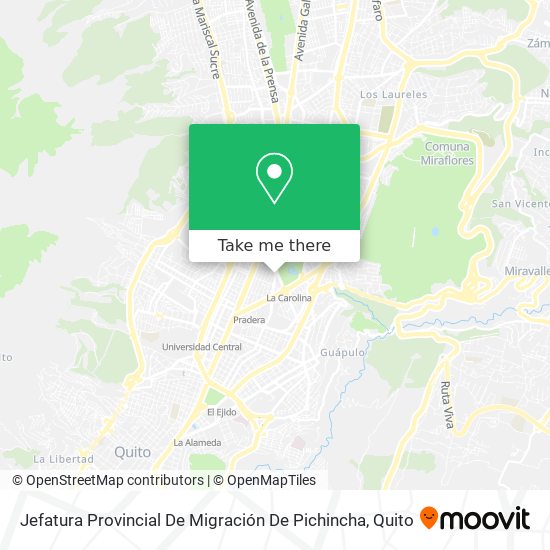 Jefatura Provincial De Migración De Pichincha map