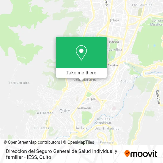Direccion del  Seguro General de Salud Individual y familiar - IESS map