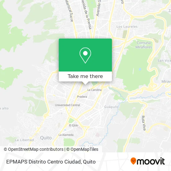 EPMAPS Distrito Centro Ciudad map