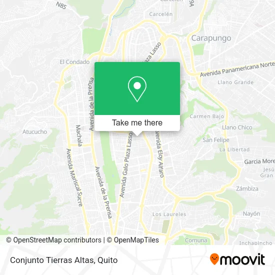 Conjunto Tierras Altas map