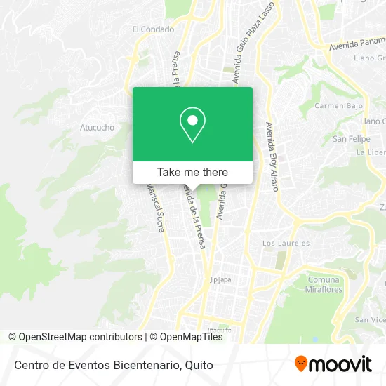 Centro de Eventos Bicentenario map