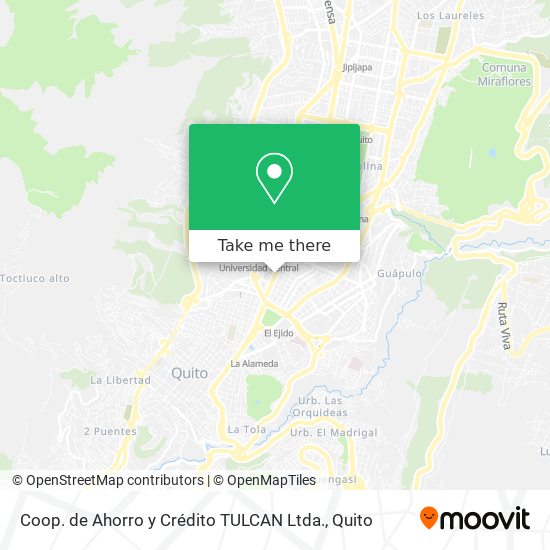 Mapa de Coop. de Ahorro y Crédito TULCAN Ltda.