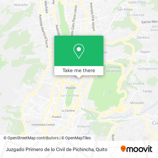 Mapa de Juzgado Primero de lo Civil de Pichincha