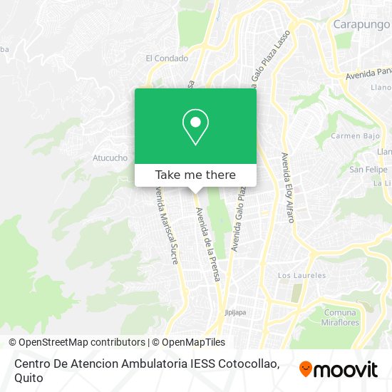 Mapa de Centro De Atencion Ambulatoria IESS Cotocollao