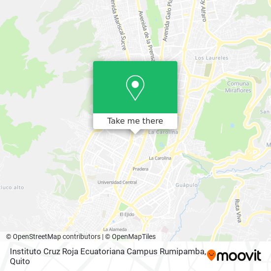 Mapa de Instituto Cruz Roja Ecuatoriana Campus Rumipamba