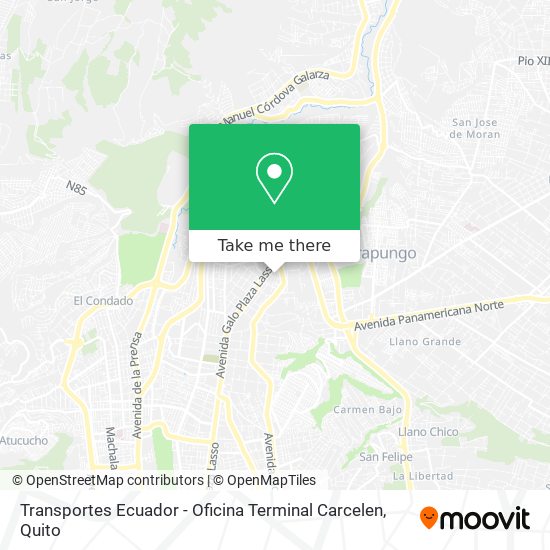 Mapa de Transportes Ecuador - Oficina Terminal Carcelen