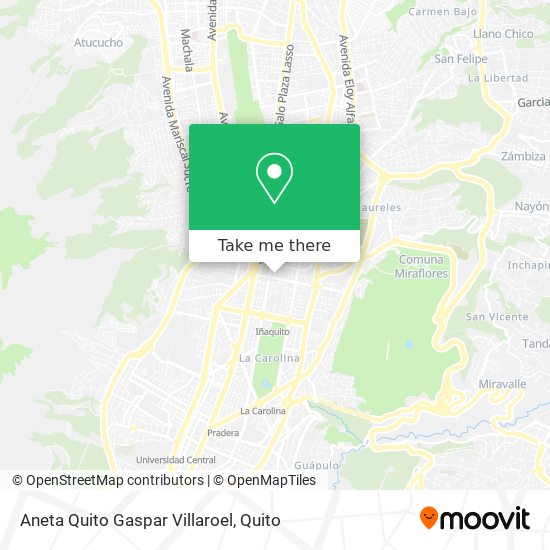 Aneta Quito Gaspar Villaroel map