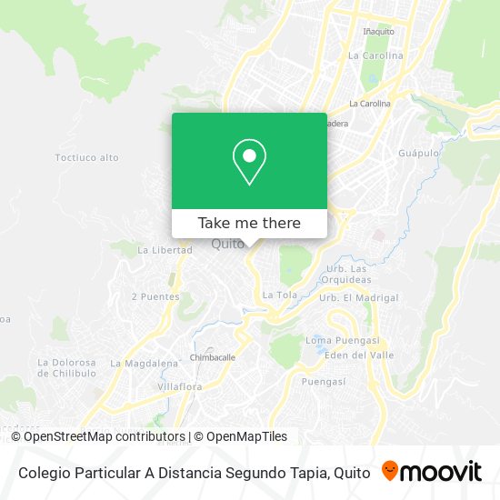 Mapa de Colegio Particular A Distancia Segundo Tapia