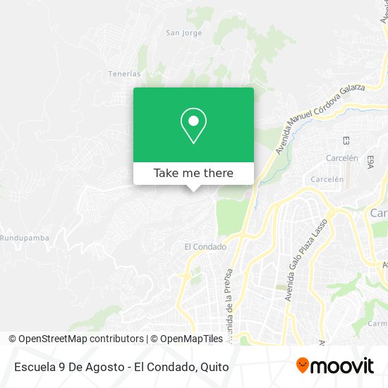 Mapa de Escuela 9 De Agosto - El Condado