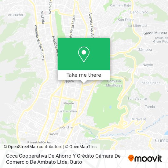 Ccca Cooperativa De Ahorro Y Crédito Cámara De Comercio De Ambato Ltda map