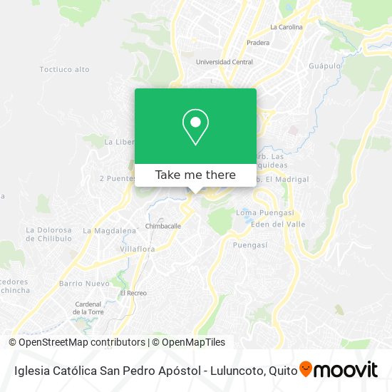 Iglesia Católica San Pedro Apóstol - Luluncoto map