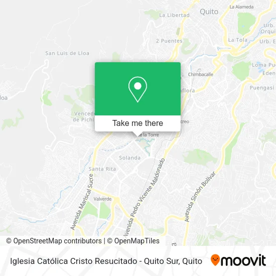 Mapa de Iglesia Católica Cristo Resucitado - Quito Sur