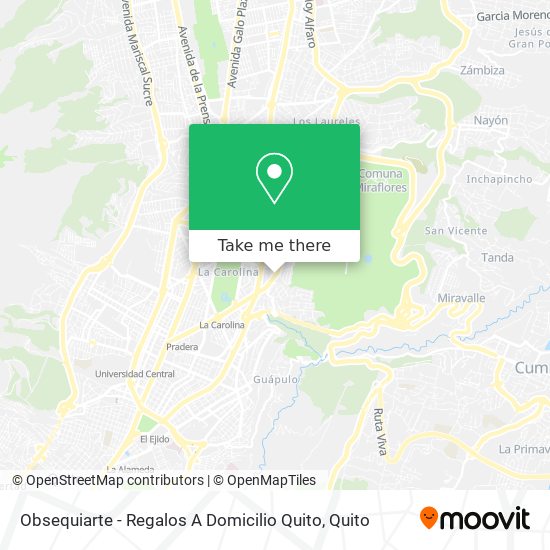 Mapa de Obsequiarte - Regalos A Domicilio Quito