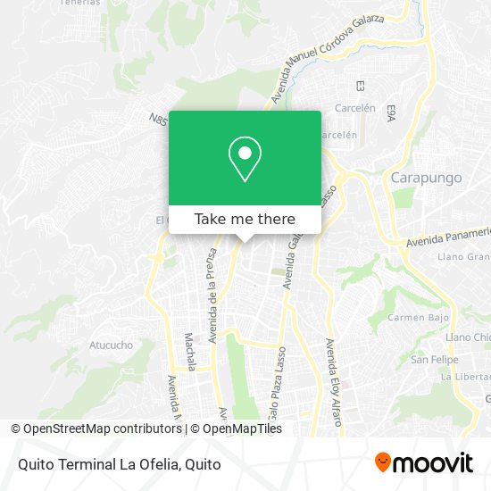 Mapa de Quito Terminal La Ofelia