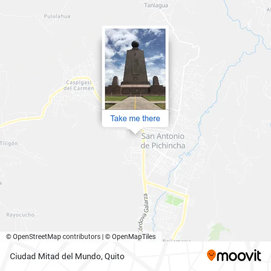 Ciudad Mitad del Mundo map