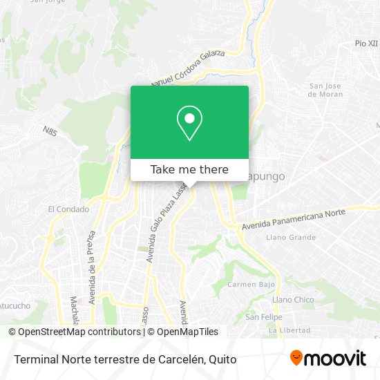 Terminal Norte terrestre de Carcelén map