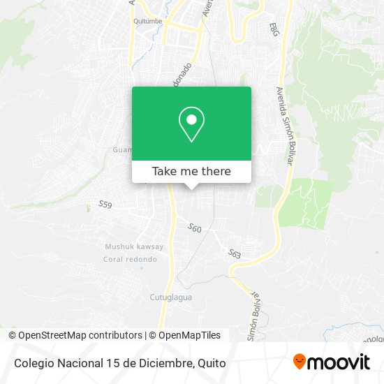 Mapa de Colegio Nacional 15 de Diciembre