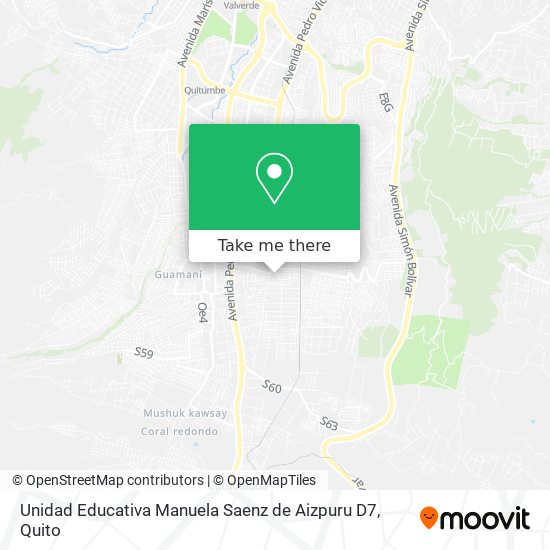 Unidad Educativa Manuela Saenz de Aizpuru D7 map