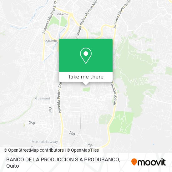 BANCO DE LA PRODUCCION S A PRODUBANCO map