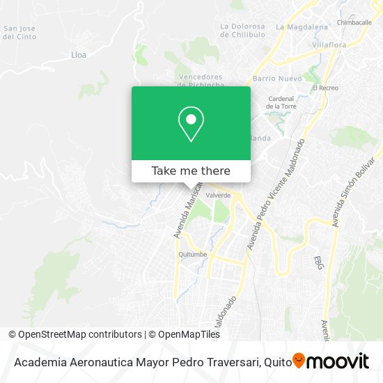 How to get to Academia Aeronautica Mayor Pedro Traversari in Quito