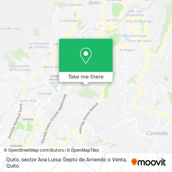 Quito, sector Ana Luisa: Depto de Arriendo o Venta map