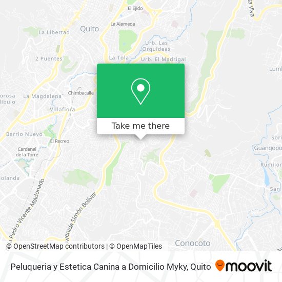 Mapa de Peluqueria y Estetica Canina a Domicilio Myky