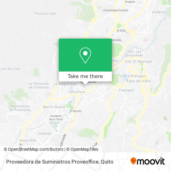 Mapa de Proveedora de Suministros Proveoffice