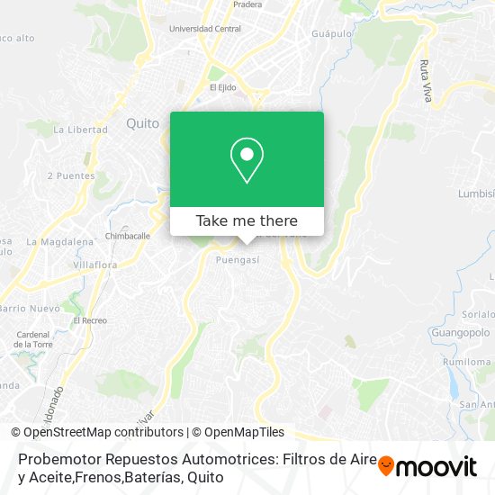 Mapa de Probemotor Repuestos Automotrices: Filtros de Aire y Aceite,Frenos,Baterías