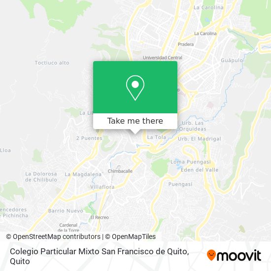 Mapa de Colegio Particular Mixto San Francisco de Quito