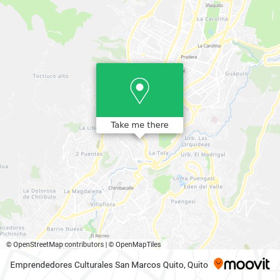 Emprendedores Culturales San Marcos Quito map