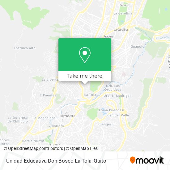 Mapa de Unidad Educativa Don Bosco La Tola