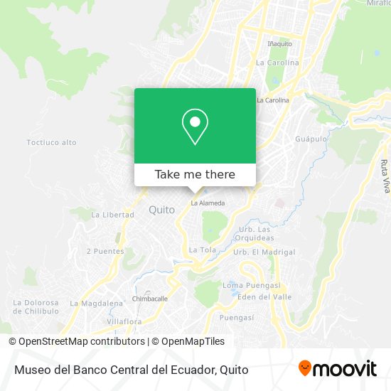 Mapa de Museo del Banco Central del Ecuador