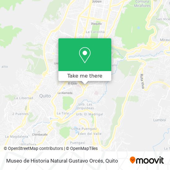 Mapa de Museo de Historia Natural Gustavo Orcés