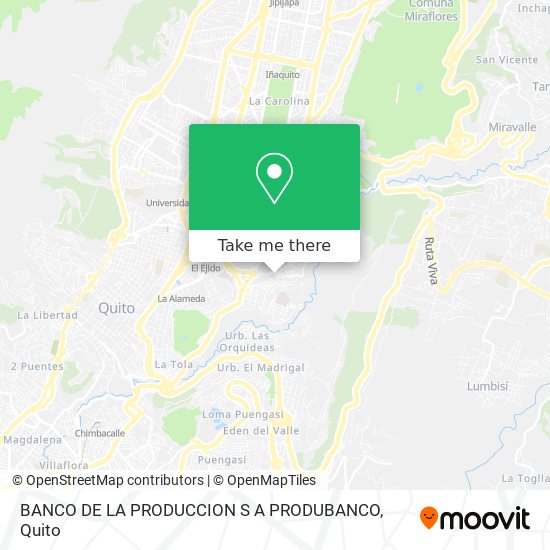 BANCO DE LA PRODUCCION S A PRODUBANCO map