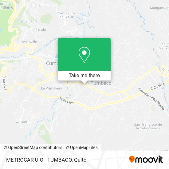 METROCAR UIO - TUMBACO map