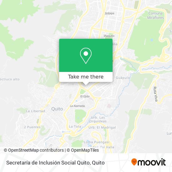 Mapa de Secretaría de Inclusión Social Quito