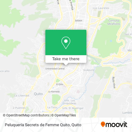 Mapa de Peluquería Secrets de Femme Quito