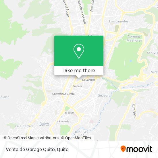 Mapa de Venta de Garage Quito
