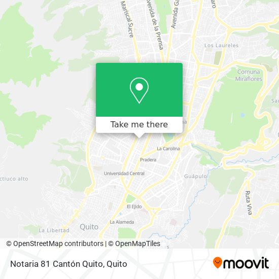 Mapa de Notaria 81 Cantón Quito