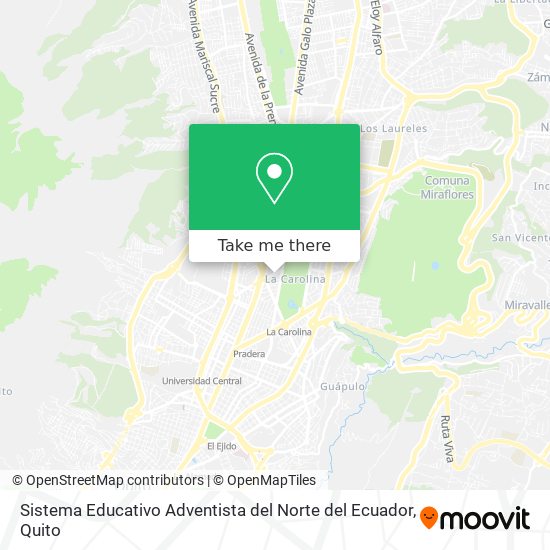 Mapa de Sistema Educativo Adventista del Norte del Ecuador